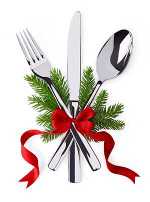 Christmas and new year silverware for celebration